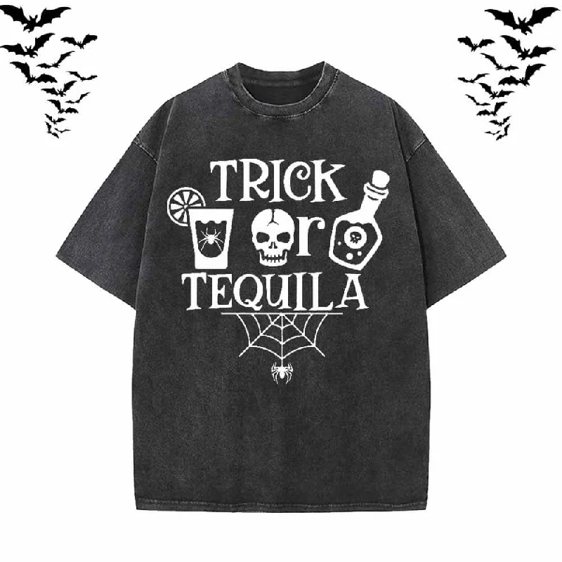 Trick Lemon Tea Or Poison Tequila Short Sleeve T-shirt-- V-Neck T-Shirt Long Sleeve Cotton