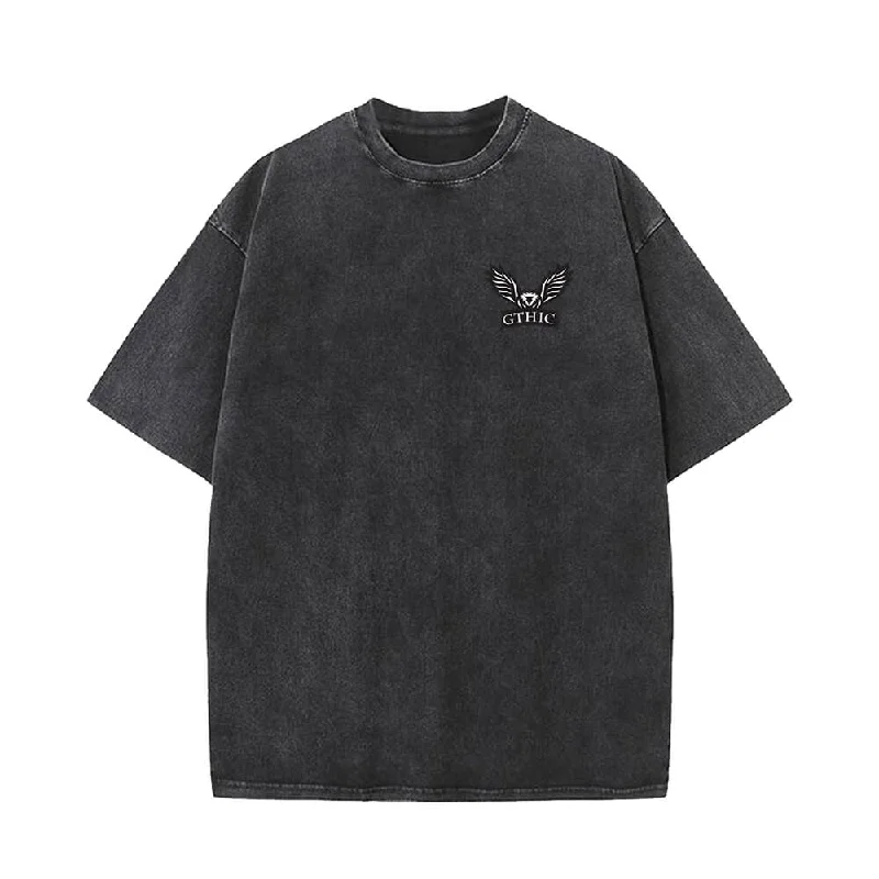 GTHIC Flying Eagle Pattern Short Sleeve T-shirt-- Casual Formal Business