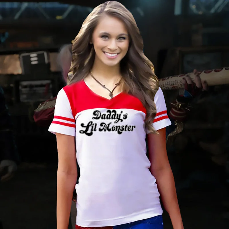 Daddy's Lil Monster Short Sleeve T-shirt Little Harley Quinn Inspired Cosplay Shirt Costume-- Boxy Fit Fitted Loose Daddy's Lil Monster Short Sleeve T-shirt Little Harley Quinn Inspired Cosplay Shirt Costume-- Boxy Fit Fitted Loose