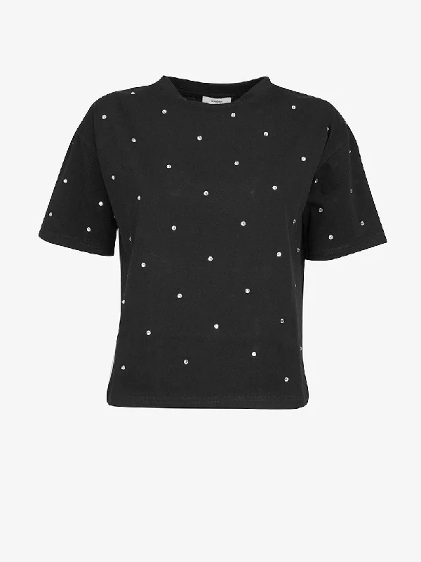 Suncoo - T-shirt in cotone con strass-- Terry Blend Velvet Blend Canvas Blend