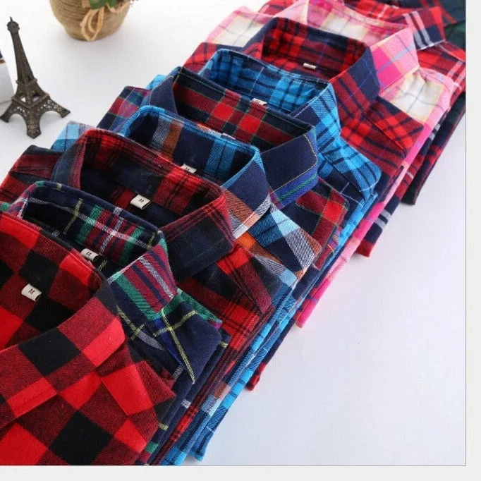 Plaid Shirt Female College style women's Blouses Long Sleeve Flannel Shirt Cotton Office tops-- Sequined Glittery Shiny Plaid Shirt Female College style women's Blouses Long Sleeve Flannel Shirt Cotton Office tops-- Sequined Glittery Shiny