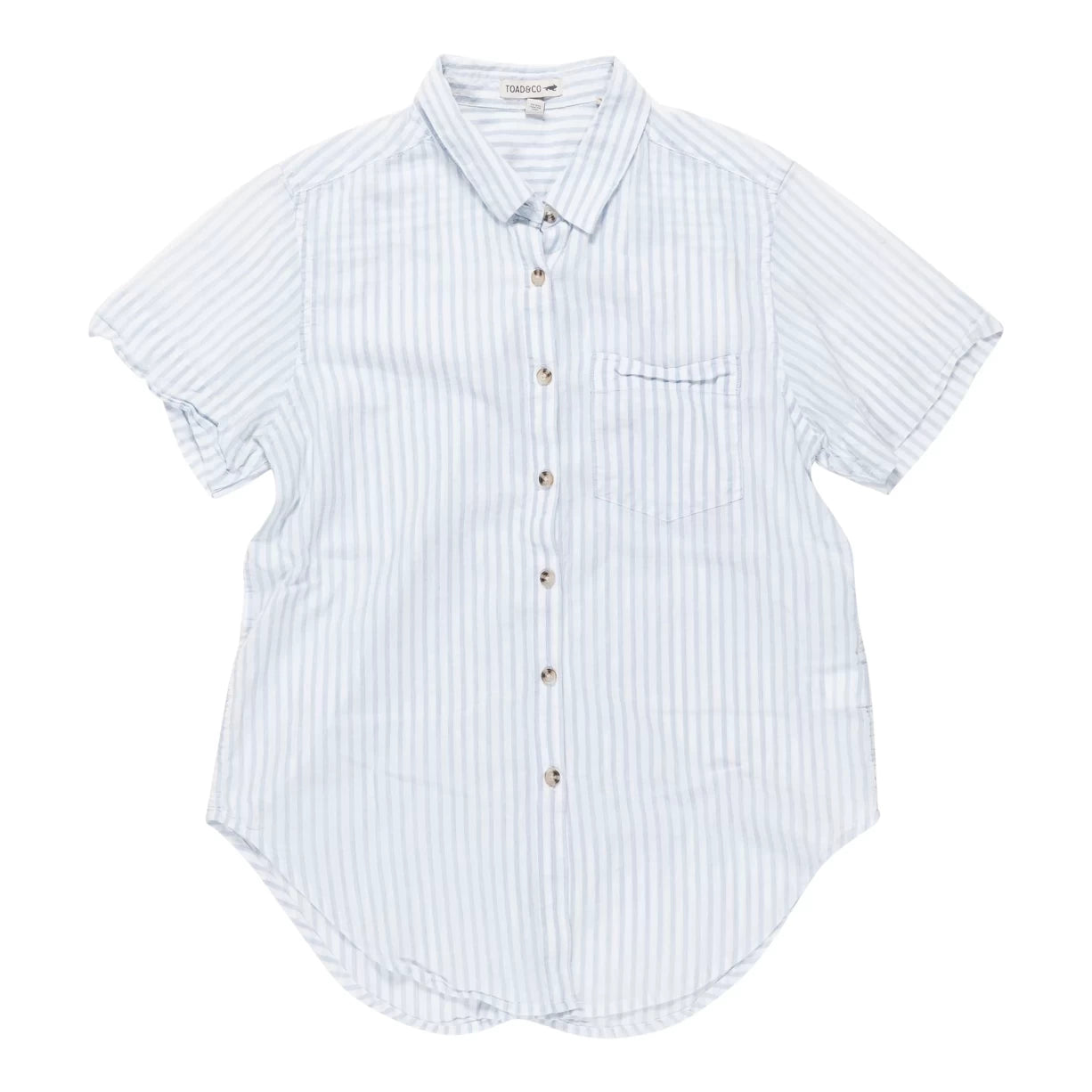 Toad and Co Short Sleeve Button up Shirt - Women's-- Ribbed Striped Patterned