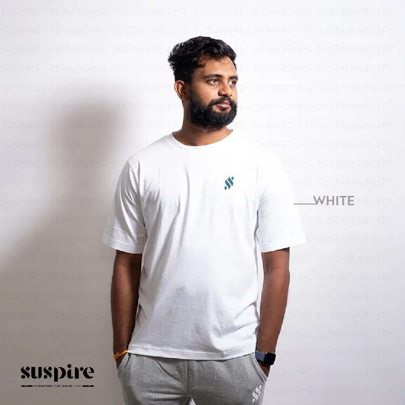 Unisex Organic Cotton T-Shirts: White-- Solid Color Striped Floral