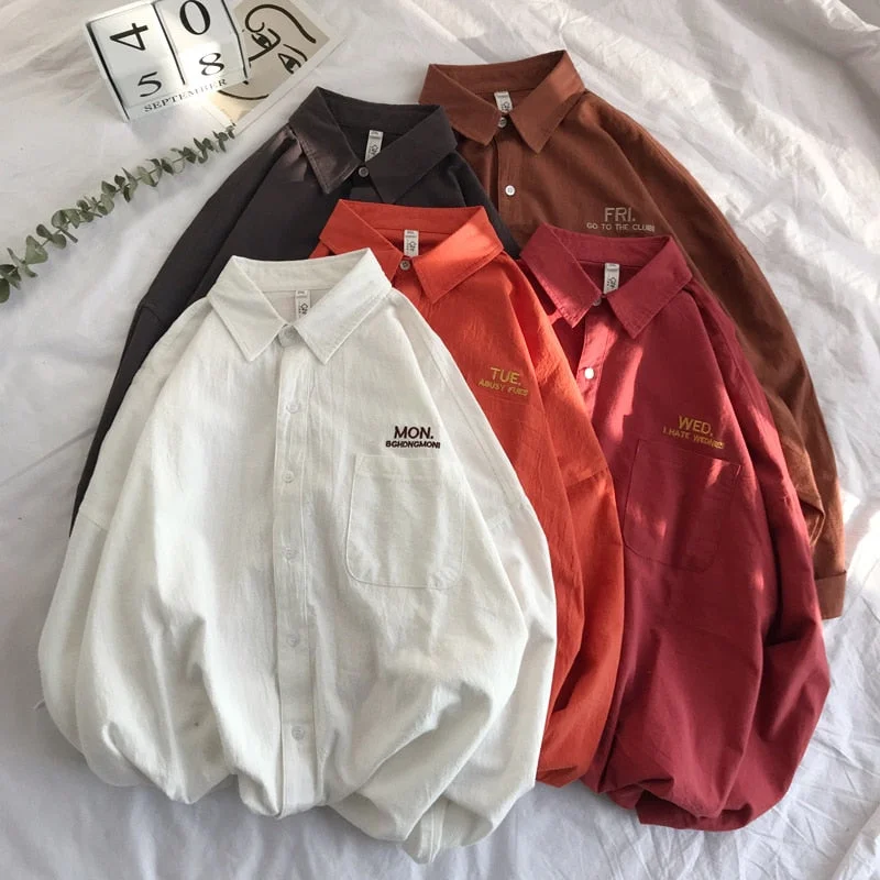 Privathinker Men Solid Shirt Long Sleeve 2019 Man Korean Fashions Monday Embroidery Shirt Male Streetwear Spring Women Shirts-- Chenille Brocade Lace Privathinker Men Solid Shirt Long Sleeve 2019 Man Korean Fashions Monday Embroidery Shirt Male Streetwear Spring Women Shirts-- Chenille Brocade Lace