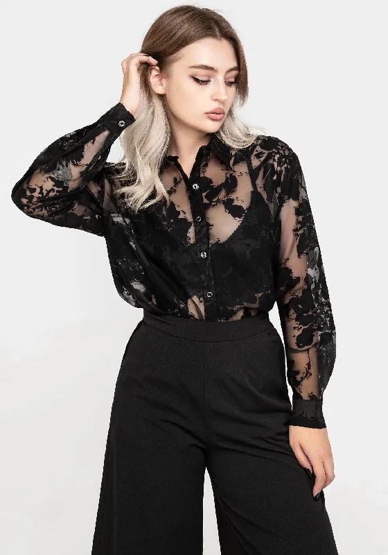 Spectre Sheer Loose Fit Shirt-- Chenille Brocade Lace