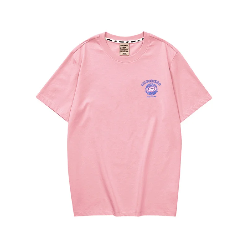 Unisex Knit Crew Neck Short-Sleeve T-Shirt-- Print Jacquard Patchwork