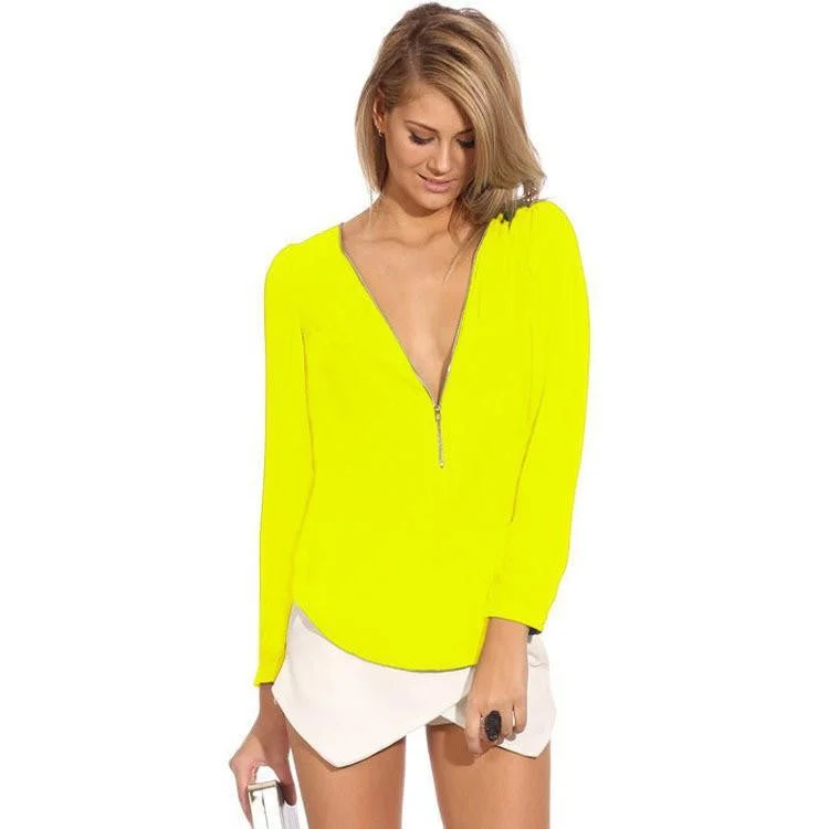 Women Long Sleeve Chiffon Blouse Shirt Woman Fashion Clothes Casual Blouses Ladies Top-- Machine Wash Dry Clean Hand Wash Women Long Sleeve Chiffon Blouse Shirt Woman Fashion Clothes Casual Blouses Ladies Top-- Machine Wash Dry Clean Hand Wash