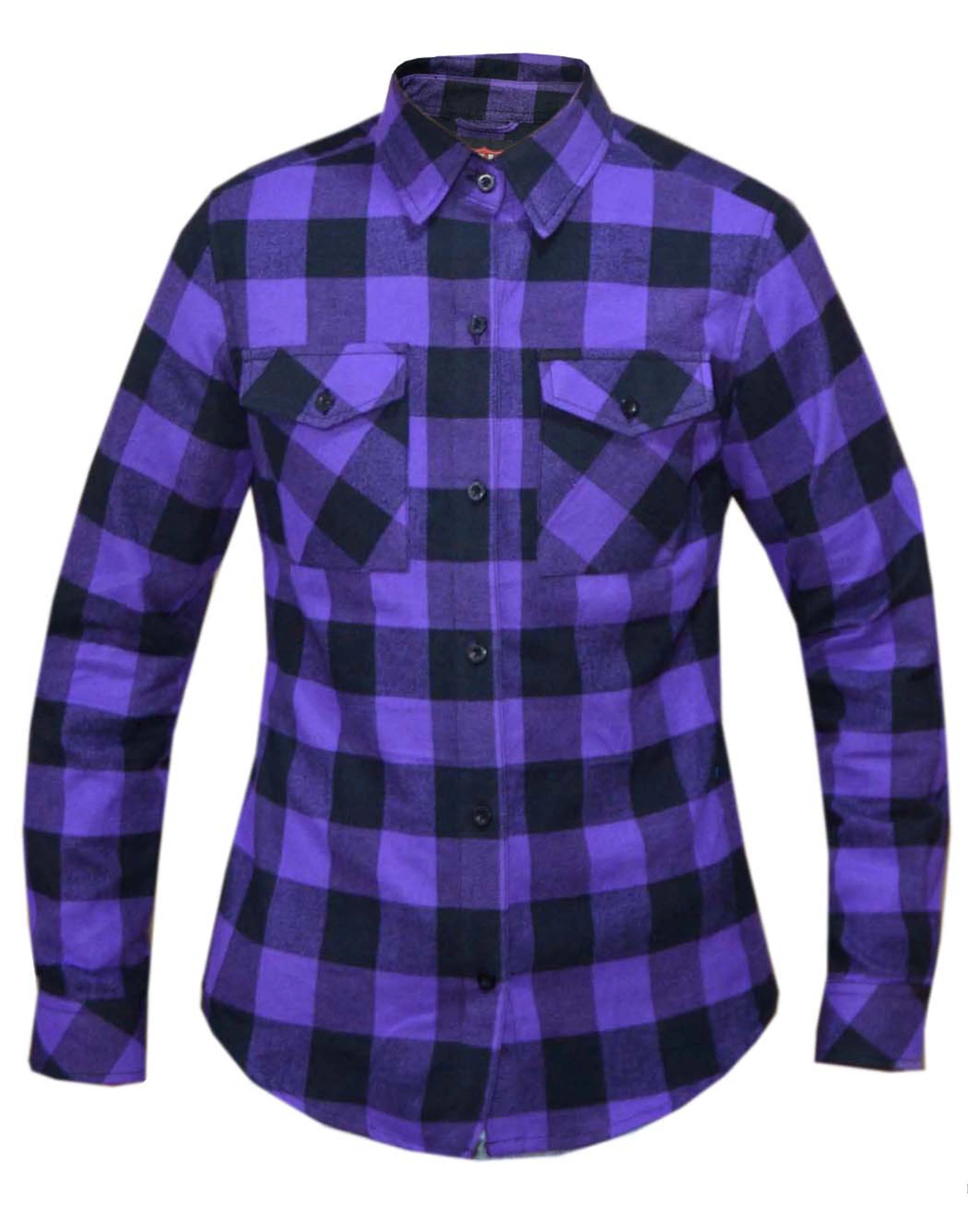 TW255.17- Women's Black & Purple Flannel Shirt-- Spandex Blend Rayon Blend Denim Blend TW255.17- Women's Black & Purple Flannel Shirt-- Spandex Blend Rayon Blend Denim Blend