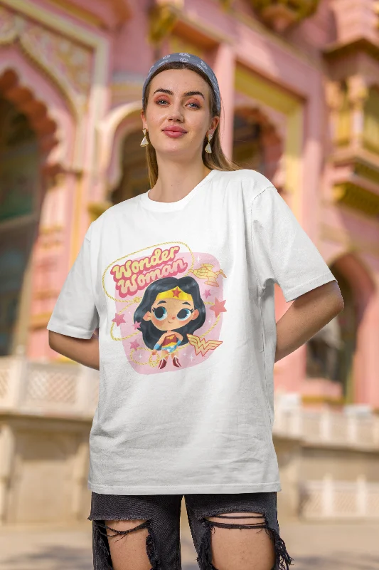 Official Wonder Woman With Rope Oversize T-shirt-- Houndstooth Herringbone Solid