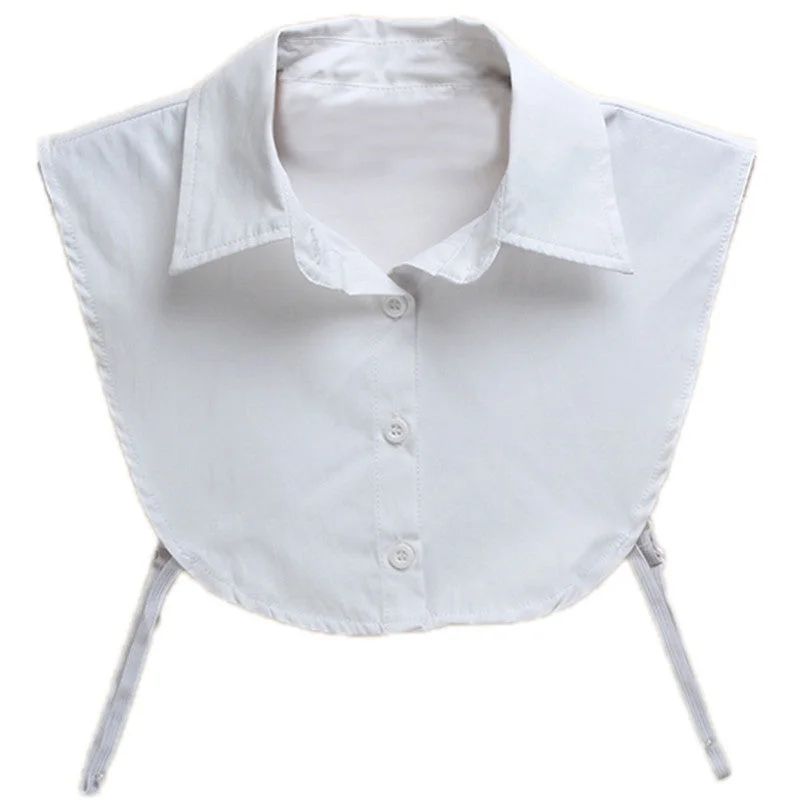 Fashion Women Lady Decor Fake Half Shirt Tops PeterPan Detachable Collar Unisex Tie Blouse-- Satin Blend Silk Blend Wool Blend
