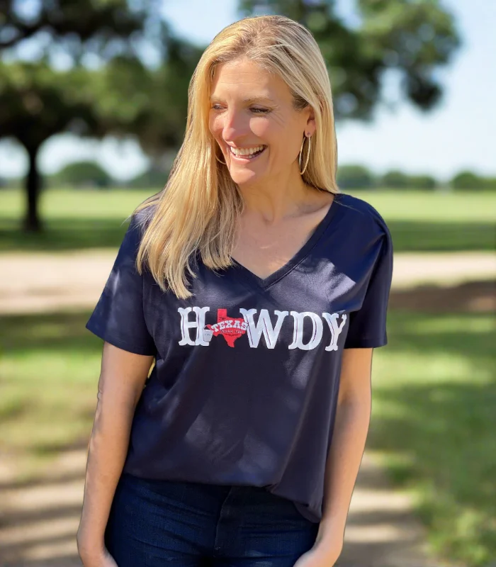 Women's Howdy Bucket List Shirt-- Solid Color Striped Floral