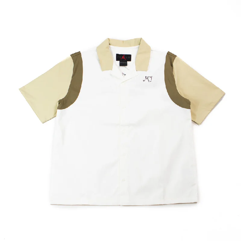 Wmns Jordan Button Down Shirt (Sail/Team Gold/Brown Kelp)-- Casual Formal Business