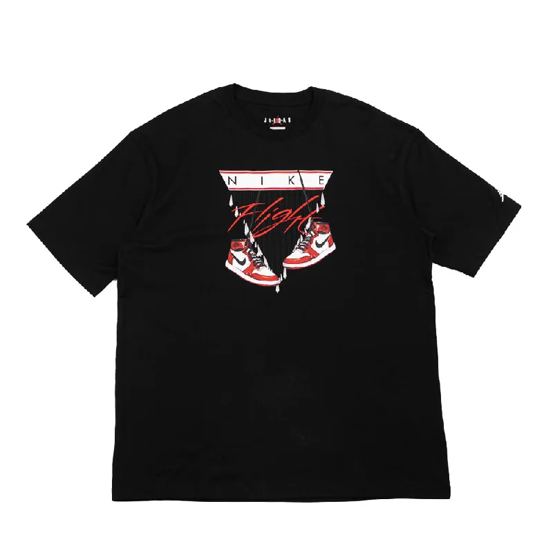 WMNS Flight AJ1 Oversized T-Shirt (Black/Varsity Red)-- Mesh Blend Leather Blend Suede Blend WMNS Flight AJ1 Oversized T-Shirt (Black/Varsity Red)-- Mesh Blend Leather Blend Suede Blend