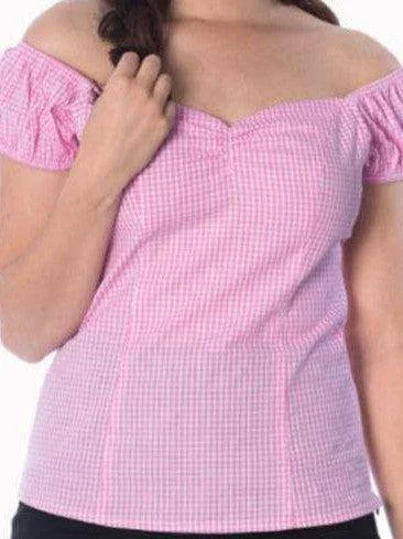 Summer Loving Gingham Pink Shirt-- Rayon Fabric Velvet Fabric Corduroy Fabric