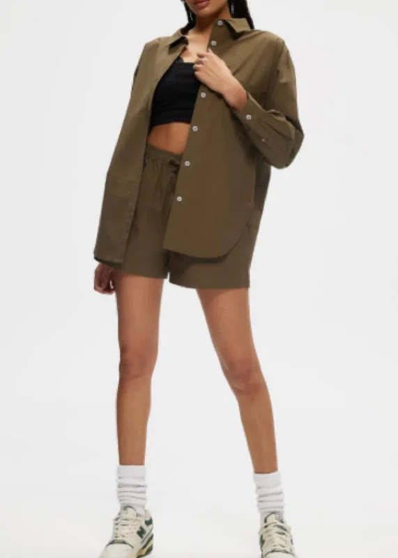 Poplin Oversized Shirt-- Zippered Buttoned Snapped