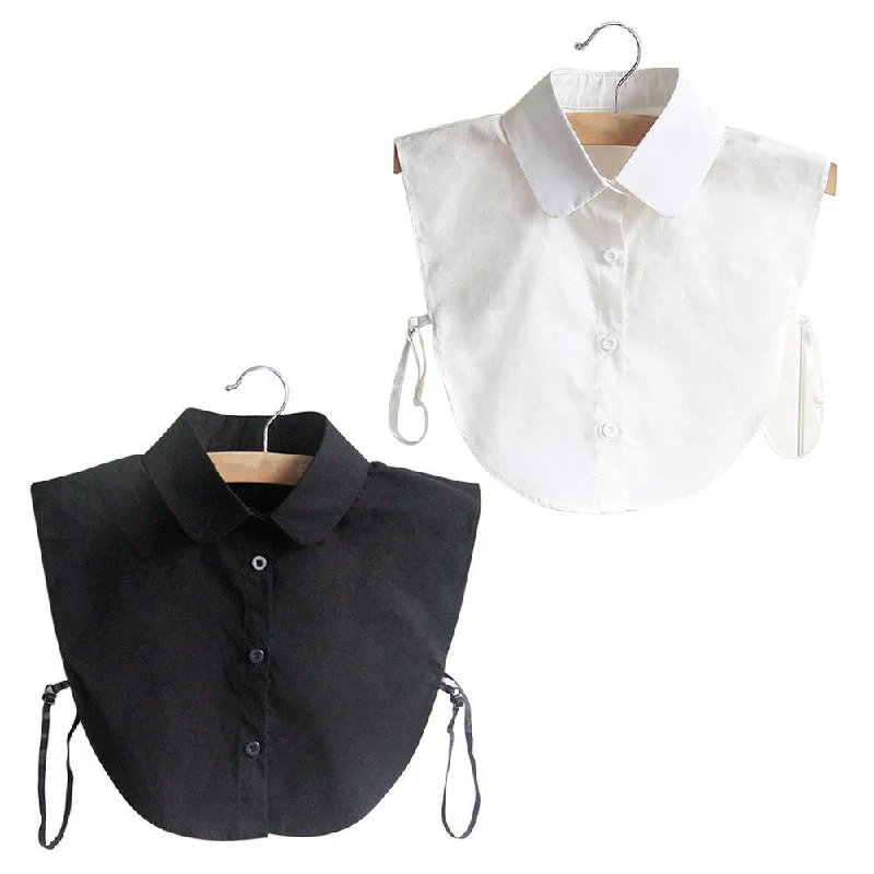 Fashion Doll Collar Vintage Elegant Women's Fake Half Shirt Detachable Blouse Black White Colors-- Silk Blend Satin Velvet Fashion Doll Collar Vintage Elegant Women's Fake Half Shirt Detachable Blouse Black White Colors-- Silk Blend Satin Velvet
