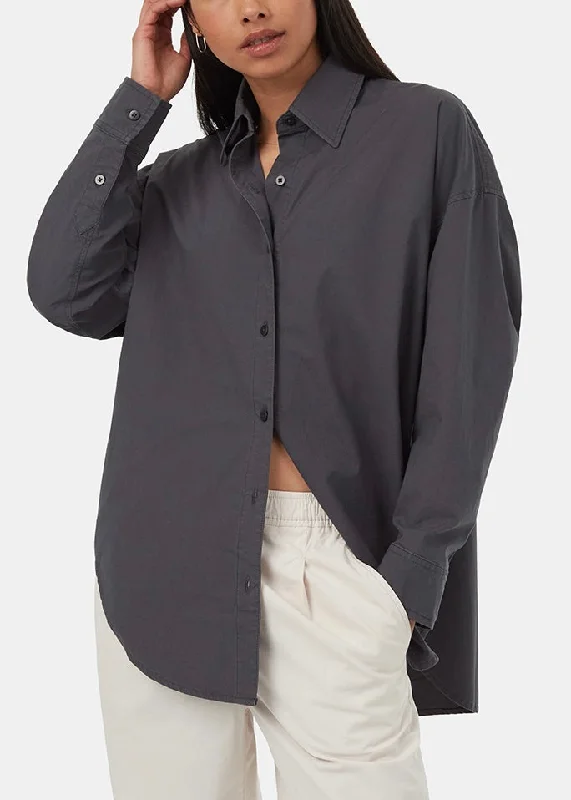 EcoStretch Oversized Shirt-- Embroidered Appliqued Beaded