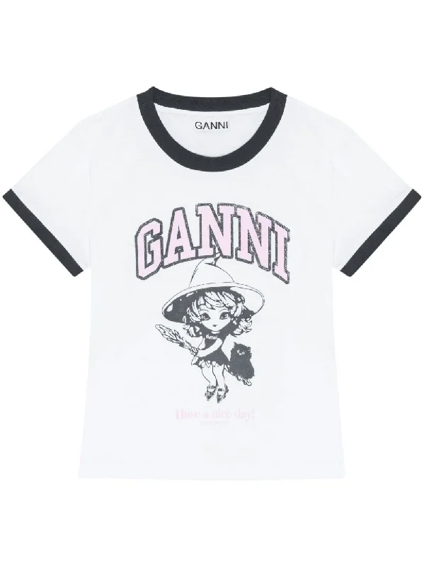 Ganni Women's T-Shirts And Polos-- Notch Collar Peter Pan Collar Cowl Neck