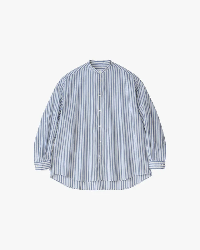 Broad L/S Oversized Band Collar Shirt-- Machine Wash Dry Clean Hand Wash