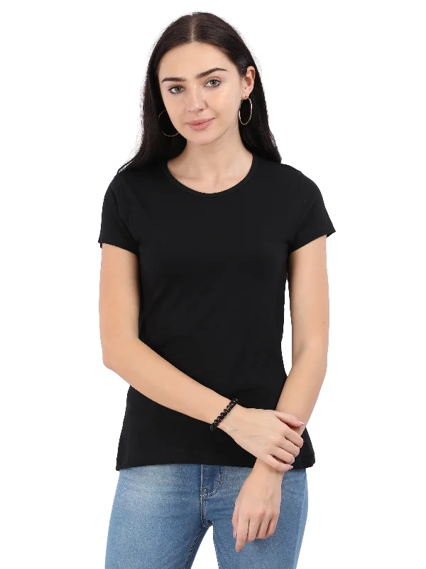 Woodwose Organic Clothing Women's Regular Fit Organic Cotton T-shirt - Black-- Handmade Hand-knitted Hand-woven Woodwose Organic Clothing Women's Regular Fit Organic Cotton T-shirt - Black-- Handmade Hand-knitted Hand-woven