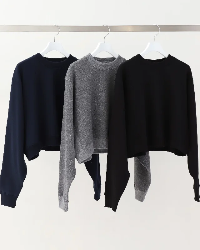CROPPED SWEAT SHIRT 12387-- Chenille Fabric Brocade Fabric Lace Fabric