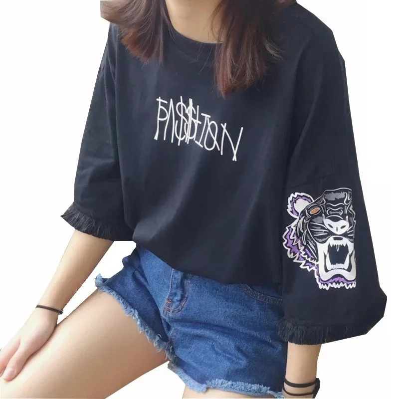 2019 summer new women's Korean short-sleeved T-shirt ladies loose clothes female student shirt women's clothing-- Fleece Nylon Spandex 2019 summer new women's Korean short-sleeved T-shirt ladies loose clothes female student shirt women's clothing-- Fleece Nylon Spandex