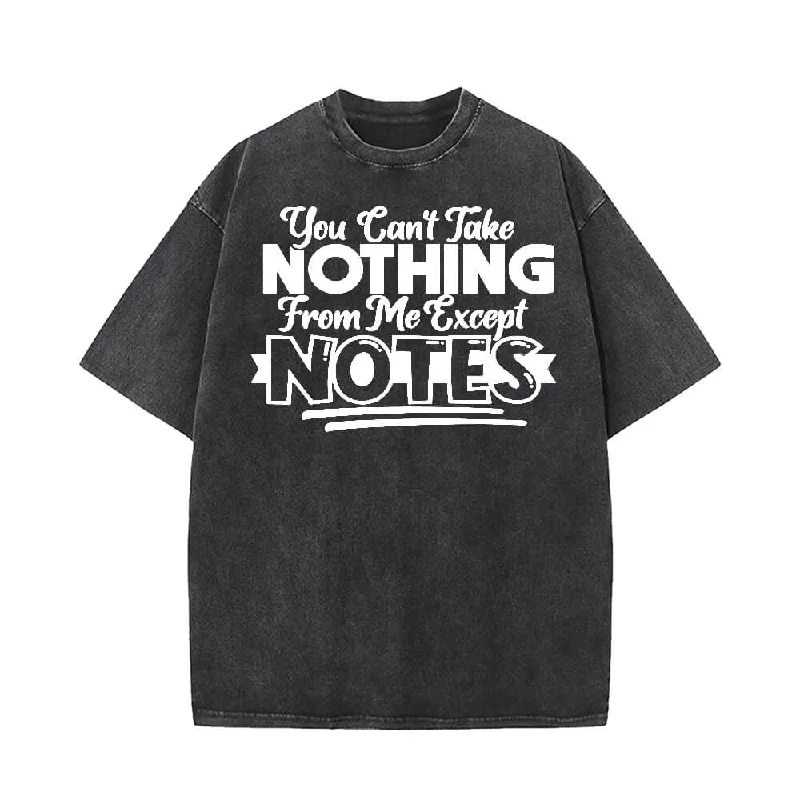 Can't Take Nothing From Me Except Notes T-shirt-- Print Jacquard Patchwork