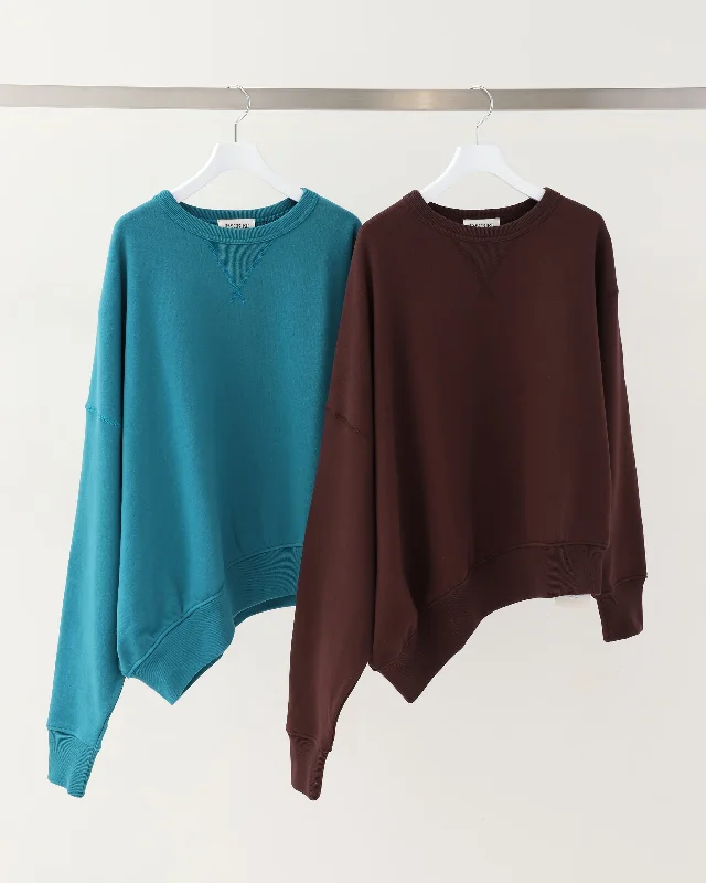 Asymmetry Sweat Shirt-- Hooded Caped Shawl Collar