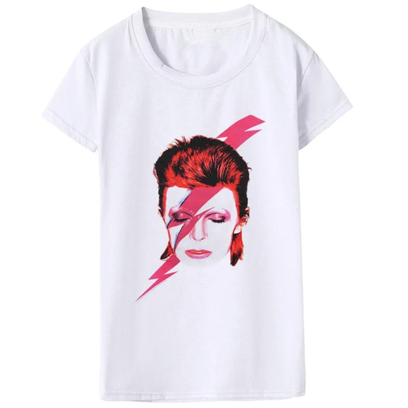 Luslos New Arrival Summer David Bowie Women's T Shirt Hip Pop Rock Funny Tshirts Casual Short Sleeve Tshirt Tops Female Clothing-- Solid Print Embellished Luslos New Arrival Summer David Bowie Women's T Shirt Hip Pop Rock Funny Tshirts Casual Short Sleeve Tshirt Tops Female Clothing-- Solid Print Embellished