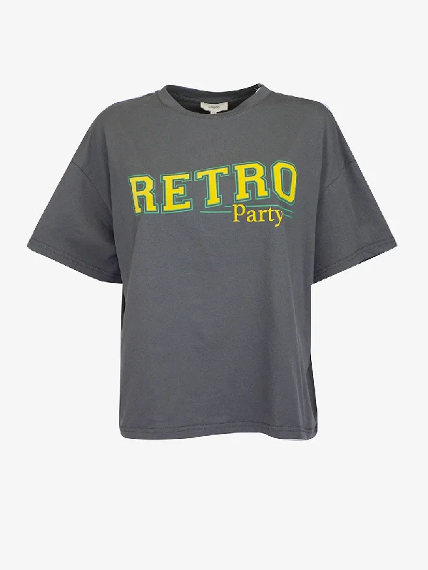 Suncoo - T-shirt oversize in cotone con messaggio RETRO Party-- Spandex Blend Rayon Blend Denim Blend Suncoo - T-shirt oversize in cotone con messaggio RETRO Party-- Spandex Blend Rayon Blend Denim Blend