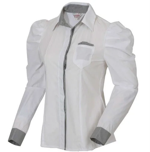 Hot Sell White Women Shirt Sexy Ol Women Fashion Turn-Down Collar Shrug Bubble Long Sleeve Slim Cotton Shirt Blouse Top-- Silk Blend Satin Velvet Hot Sell White Women Shirt Sexy Ol Women Fashion Turn-Down Collar Shrug Bubble Long Sleeve Slim Cotton Shirt Blouse Top-- Silk Blend Satin Velvet