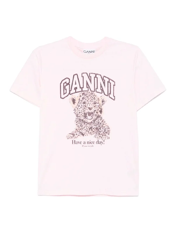 Basic Jersey Leopard Relaxed T-Shirt T4161-- Collared Crew Neck Turtle Neck