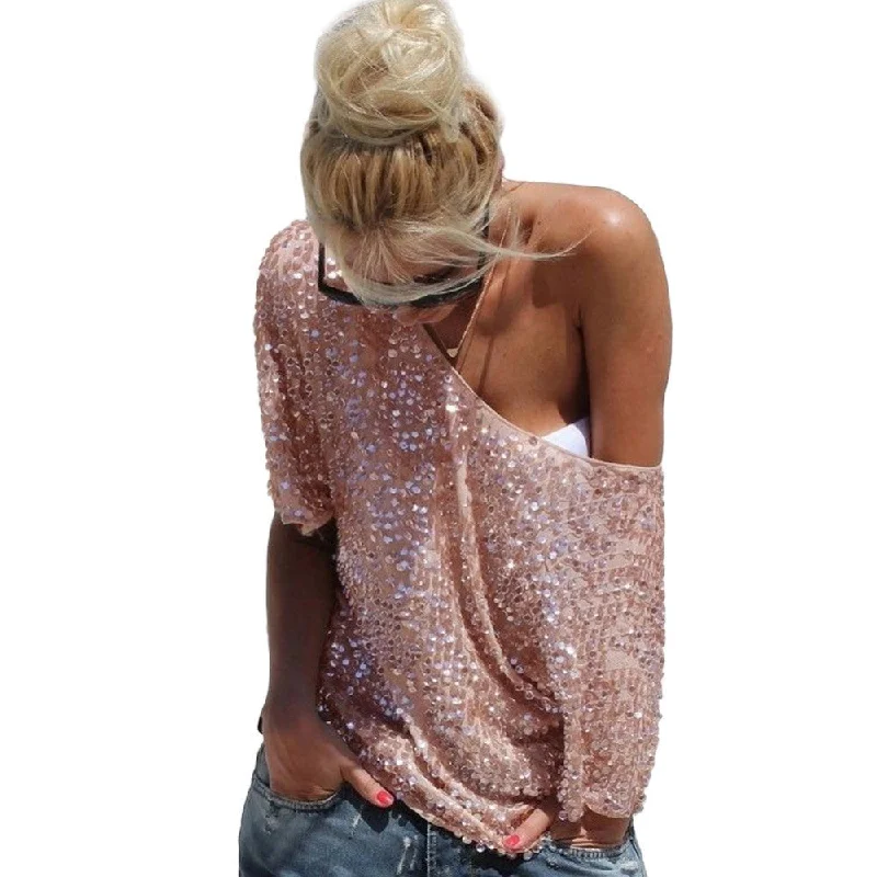 HOT Fashion Women Loose Off Shoulder Sequin Glitter Blouses Casual Shirts Vintage Streetwear Party Tops Z2-- Polka Dot Checkered Tartan HOT Fashion Women Loose Off Shoulder Sequin Glitter Blouses Casual Shirts Vintage Streetwear Party Tops Z2-- Polka Dot Checkered Tartan