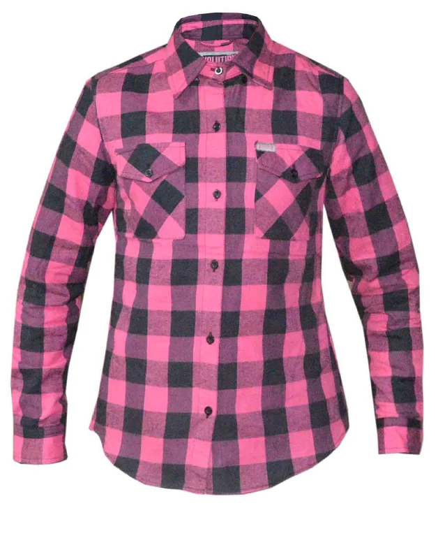 TW255.22- Women's Black & Pink Flannel Shirt-- Silk Blend Satin Velvet