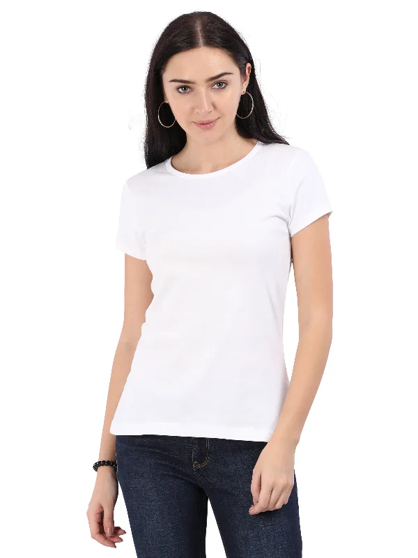 Woodwose Organic Clothing Women's Regular Fit Organic Cotton T-shirt - White-- Hooded Caped Shawl Collar