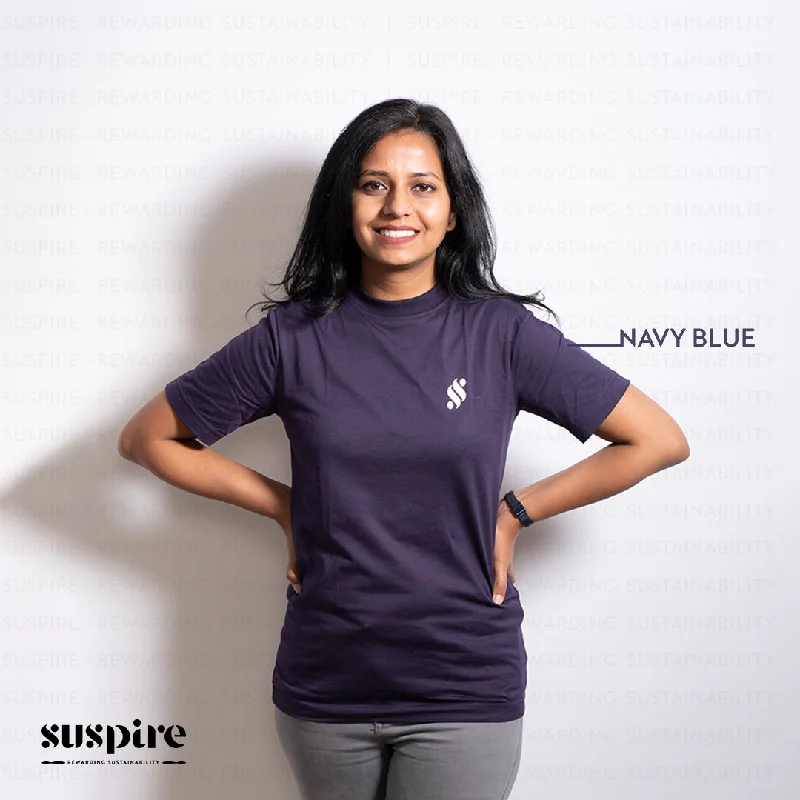 Unisex Organic Cotton T-Shirts: Navy Blue-- Embroidered Appliqued Beaded