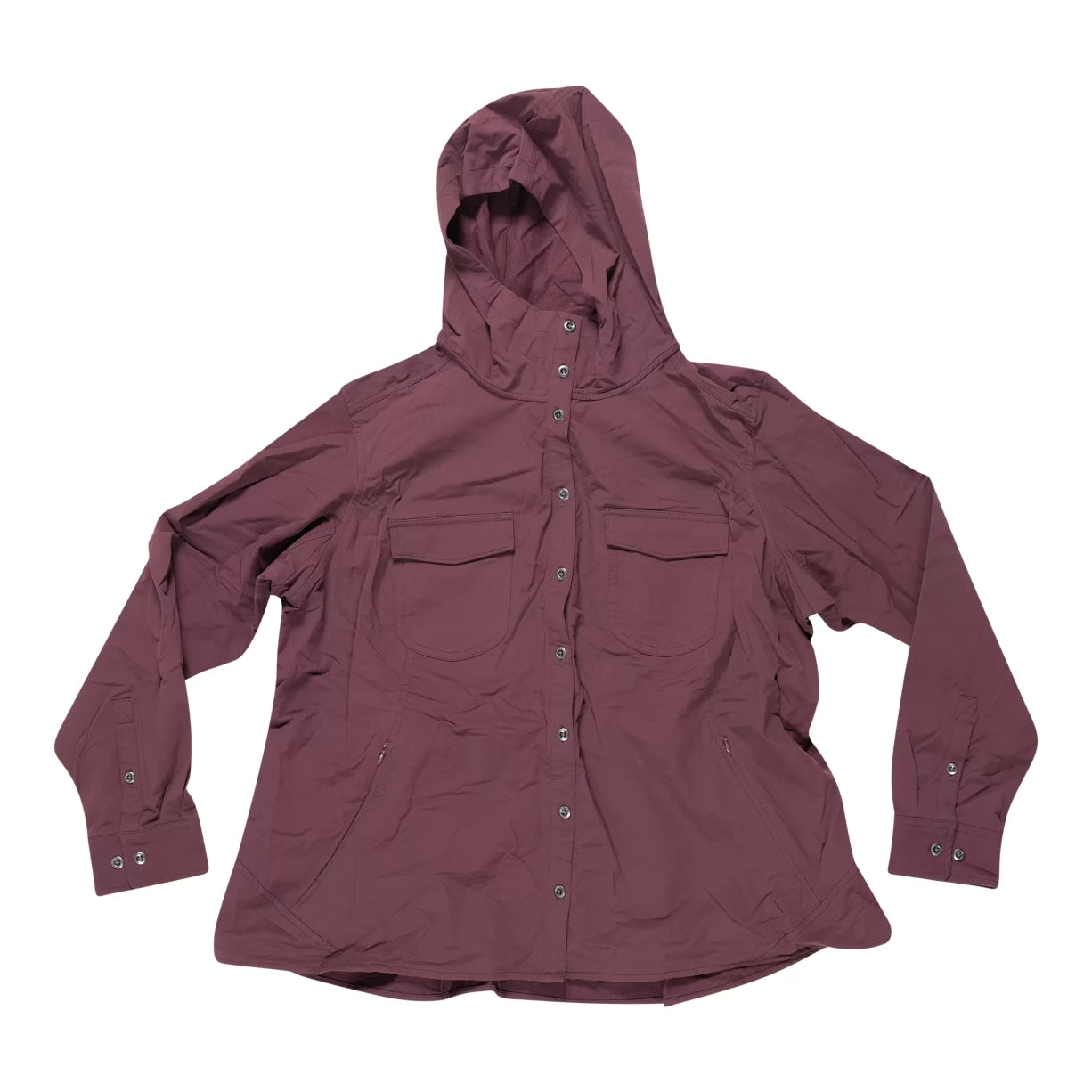 Duluth Trading Co Button Down Hooded Softshell Shirt - Women's-- Graphic Embroidered Appliqued Duluth Trading Co Button Down Hooded Softshell Shirt - Women's-- Graphic Embroidered Appliqued