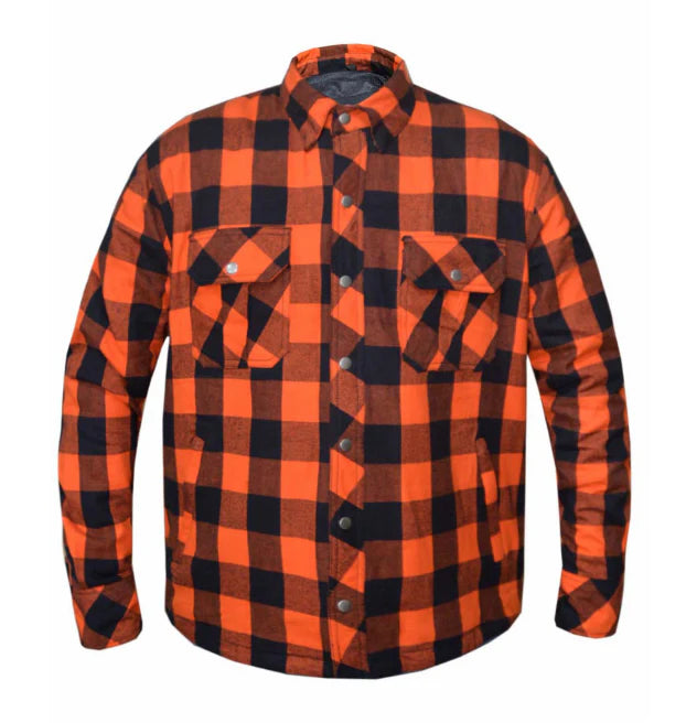 TW255.16- Women's Black & Orange Flannel Shirt-- Machine Wash Dry Clean Hand Wash