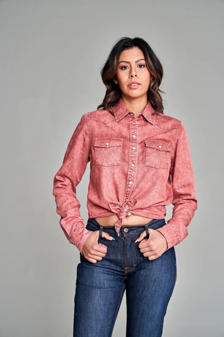 Kimes Ranch KC Tencel Dark Red Long Sleeve Shirt-- Anti-Pilling Machine Wash Handmade Kimes Ranch KC Tencel Dark Red Long Sleeve Shirt-- Anti-Pilling Machine Wash Handmade