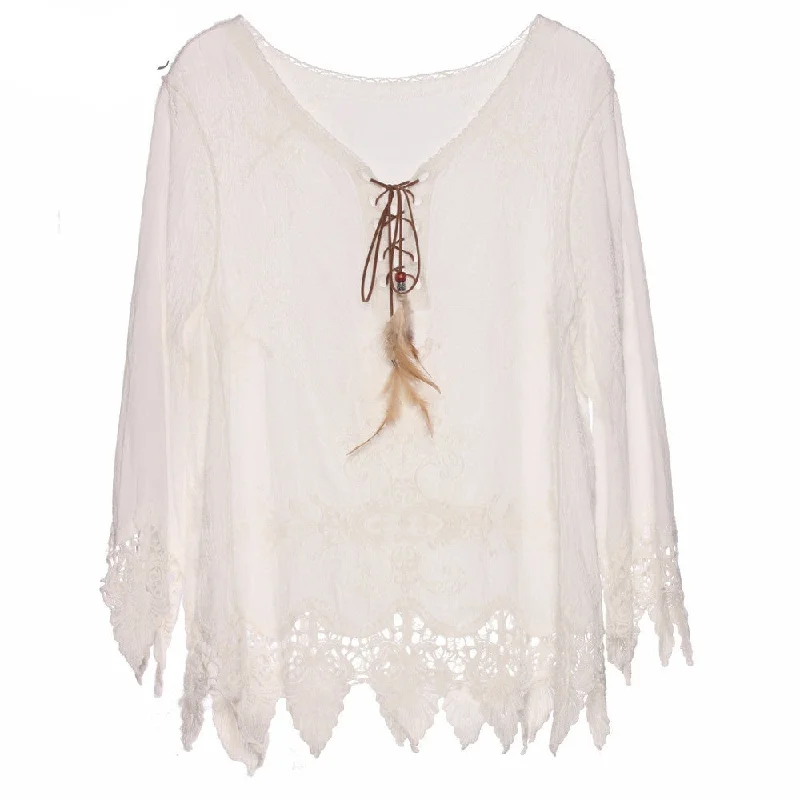 Gypsy Feather Duster Tops Hippie Boho People Style With Retro Embroidery Fishtail Lace Patch Design Tops Tee t shirt women-- Graphic Embroidered Appliqued Gypsy Feather Duster Tops Hippie Boho People Style With Retro Embroidery Fishtail Lace Patch Design Tops Tee t shirt women-- Graphic Embroidered Appliqued