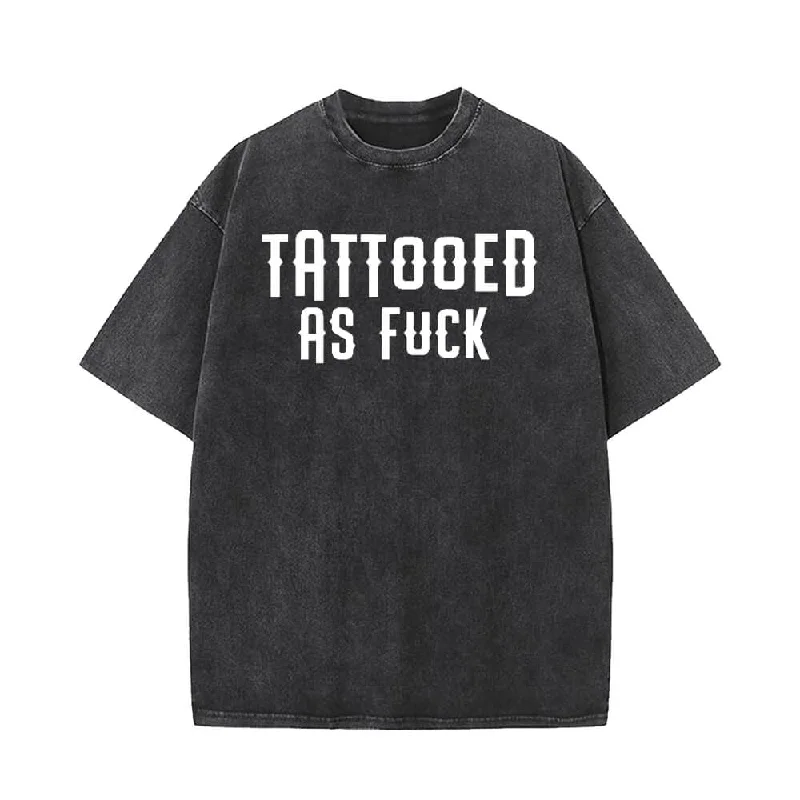 Tattooed As Fuck Vintage Washed T-shirt-- Faux Fur Fabric Real Fur Fabric Shearling Fabric Tattooed As Fuck Vintage Washed T-shirt-- Faux Fur Fabric Real Fur Fabric Shearling Fabric