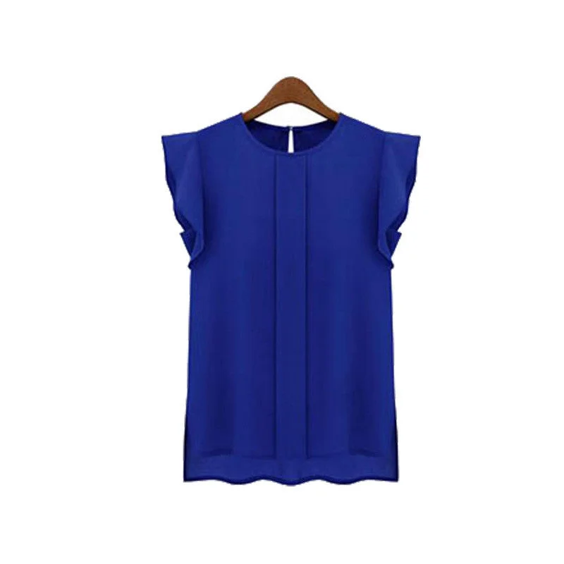 Womens Short Sleeve Chiffon O-neck Ruffled Pleated Sleeve Chiffon Shirt Top Women's Tee Tops-- Lace Blend Ribbed Blend Corduroy Blend Womens Short Sleeve Chiffon O-neck Ruffled Pleated Sleeve Chiffon Shirt Top Women's Tee Tops-- Lace Blend Ribbed Blend Corduroy Blend