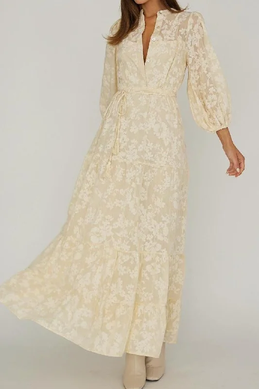Harper Maxi Dress - Cream Tunics Summer linen