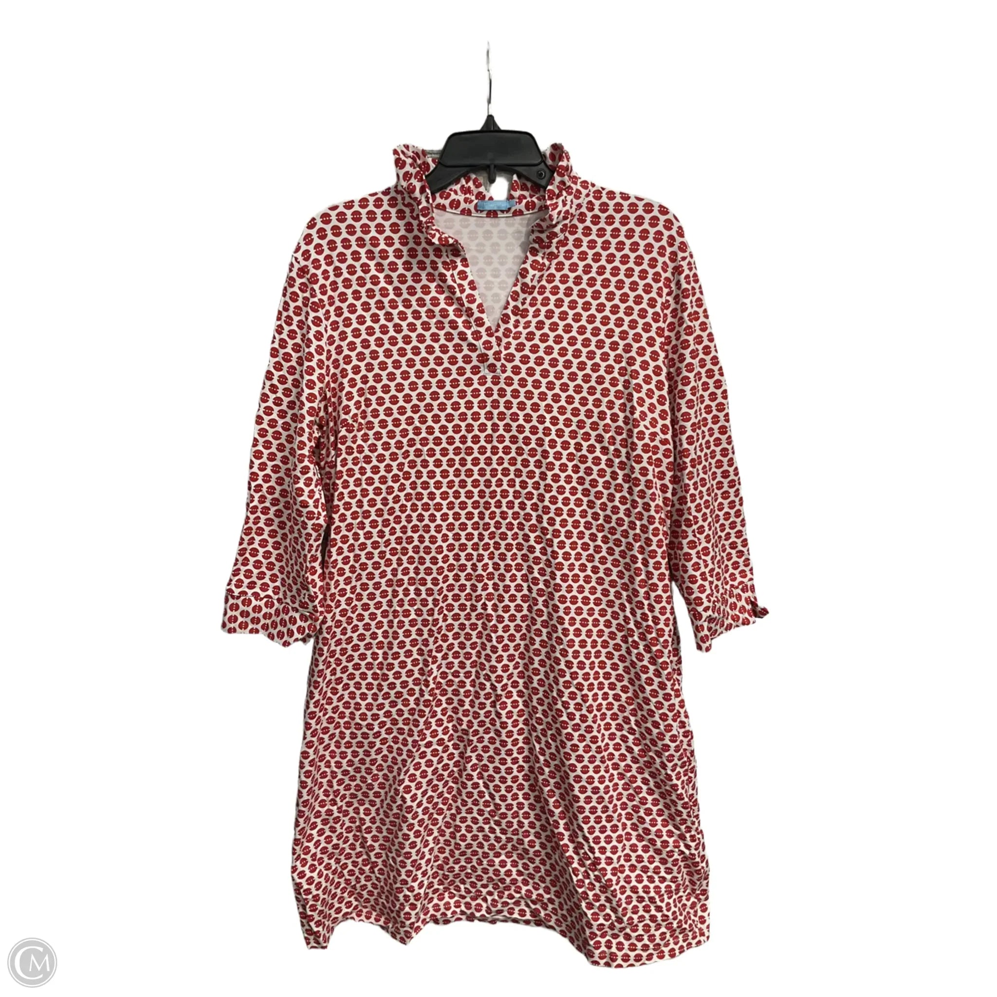 Dress Casual Midi By J Mclaughlin In Red & White, Size: Xl Tunics Trousers formal