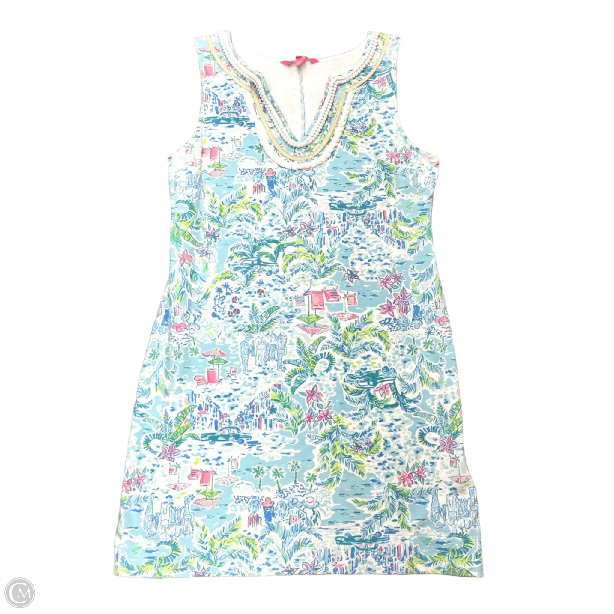 Dress Designer By Lilly Pulitzer In Blue & Green, Size: L Tunics Floral girly