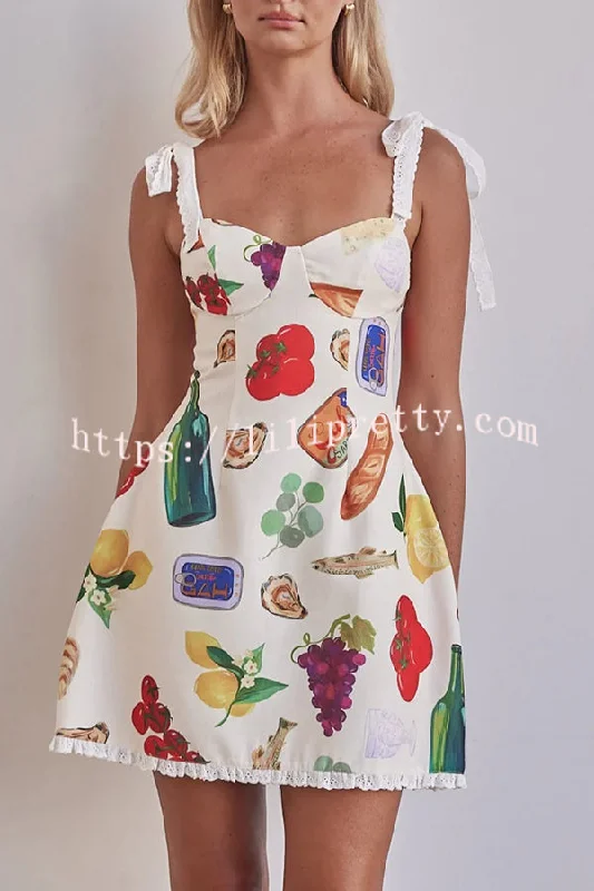 Lisa Linen Blend Unique Print Lace Shoulder Strap Mini Dress Fashionable Pleated Mini Dress Lisa Linen Blend Unique Print Lace Shoulder Strap Mini Dress Fashionable Pleated Mini Dress