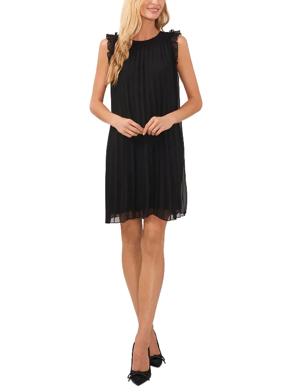 Womens Semi-Formal Mini Cocktail And Party Dress Tunics Satin smooth