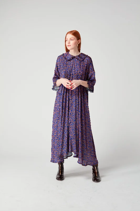 Scarlett dress in navy blue Messy Dots Tunics Formal black