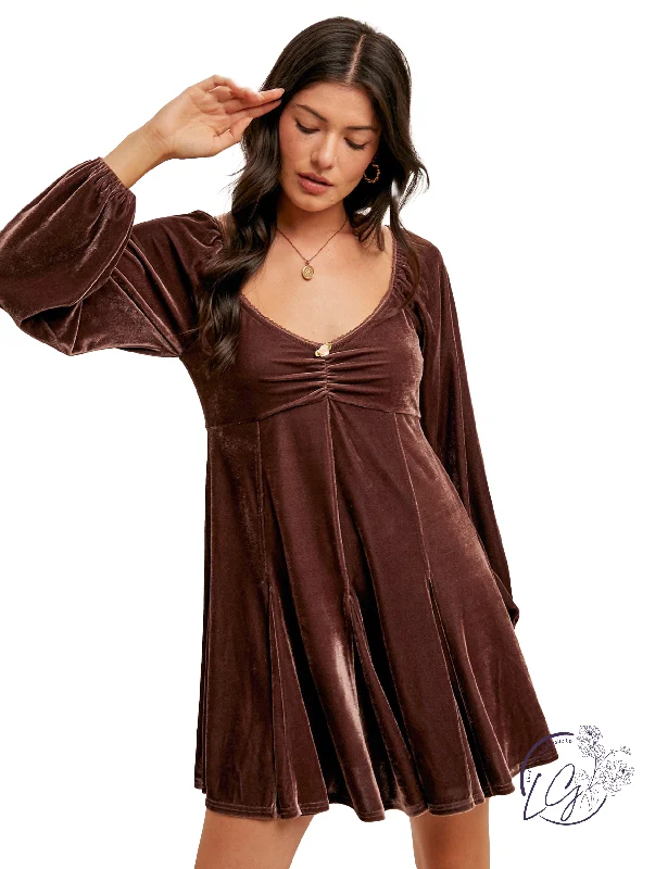 Smooth As Velvet Mini Dress Stylish Short Sleeve Mini Dress