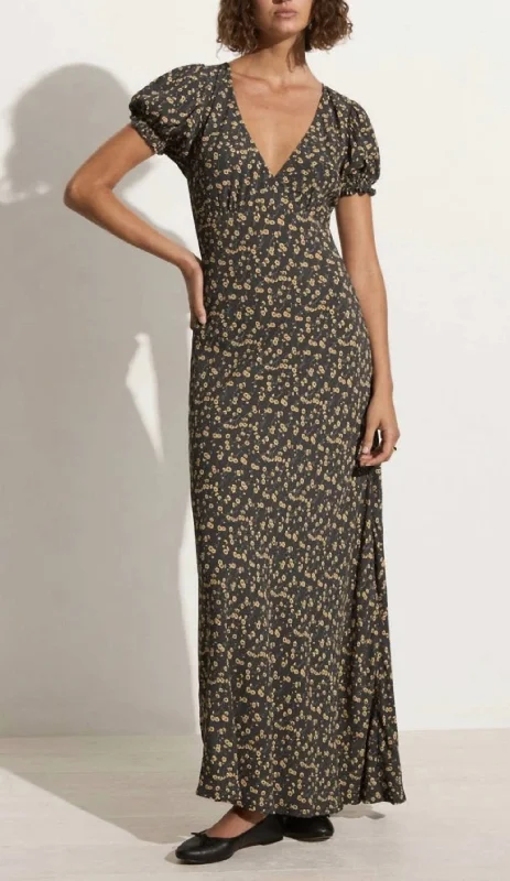 Reis Maxi Dress In Flori Floral Tunics stripes playful